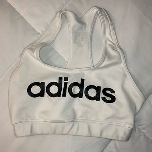 adidas white sports bra small